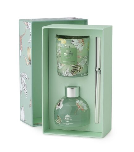 Hervit - Set Profuma Ambiente + Candela - Earth