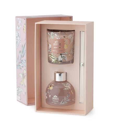 Hervit - Set Profumatore + Candela - Saturn Rose