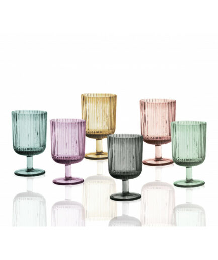 Brandani - Set 6 Pz Calice Plissè Ambra - Vetro