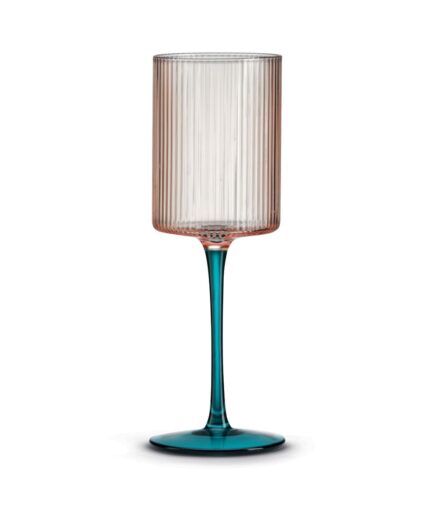 Pozzi Milano - Set 6 calici vino BICOLORE ROSA-VERDE - Linea Modern Classic