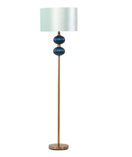 Garpe - Lampada da Terra con Paralume - Blu\Celeste