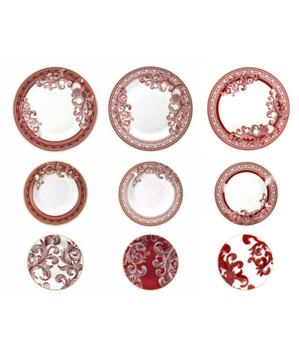 Brandani - Servizio Tavola 18 Pz Porcellana - Royal Red