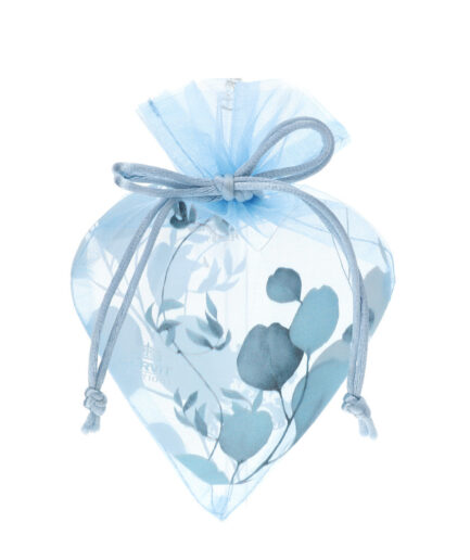 Hervit - Sacchetto Cuore Organza - Blu