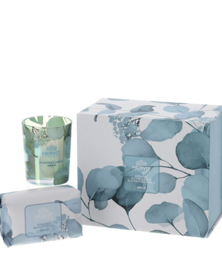 Hervit - Set Candela e Sapone - Blu