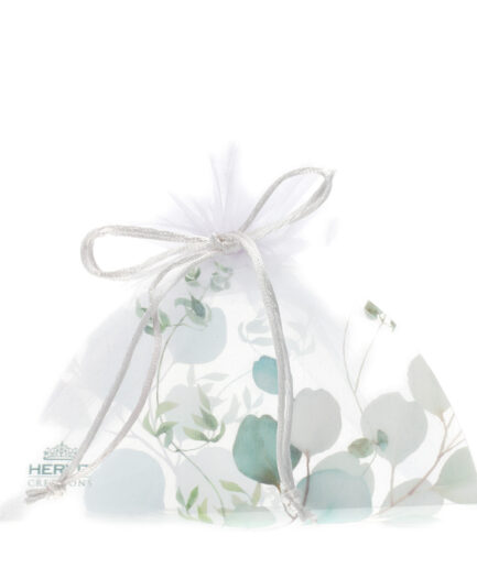 Hervit - Sacchetto Organza  Bianco -  Verde