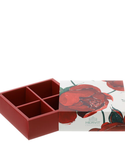 Hervit - Scatola Rose Baccarat 12 x 12 x 4 - Bianco