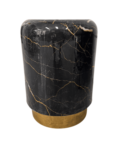 Richmond Interiors - Pouf effetto Marmo -  Nero