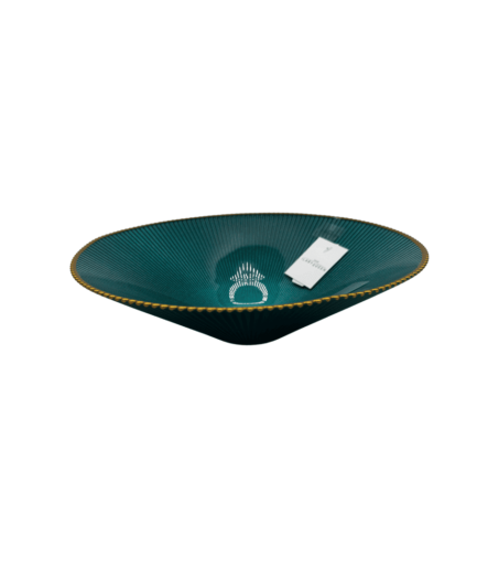 Ilary Queen - Piatto in Vetro Grande - Verde\Oro