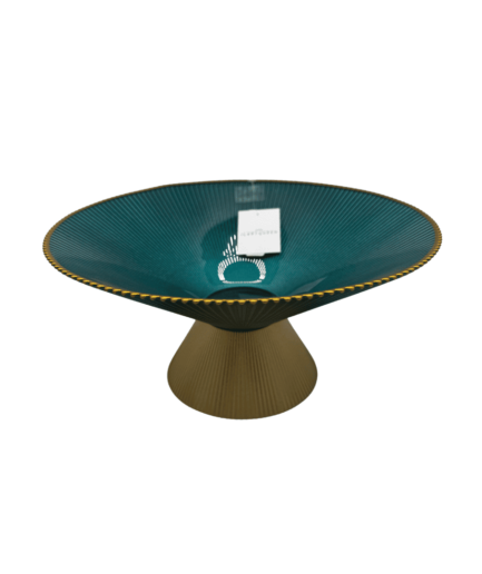 Ilary Queen - Alzata Grande in Vetro - Verde\Oro