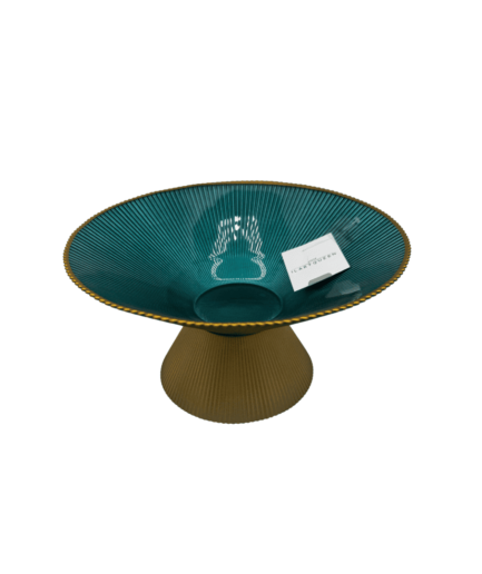 Ilary Queen - Alzata Piccola in Vetro - Verde\Oro