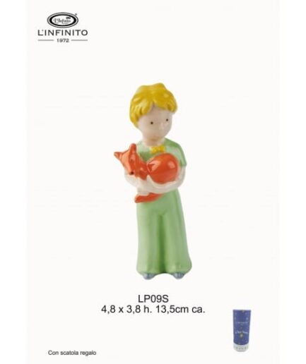 L'Infinito - Statuina del Piccolo Principe con Volpe – Un'Icona di Amicizia e Avventura – 4,8 x 3,8 x 13,5 cm