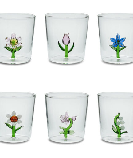 Henriette - SET 6 BICCH. FLOWERS
